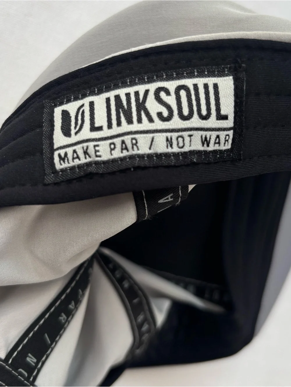 NEW Linksoul Gray 5 Panel Rope Trucker Hat Baseball Hat Pink Patch Snap Back